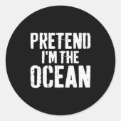 Lazy Easy Halloween Costume Pretend I'm The Ocean Runder Aufkleber (Vorderseite)