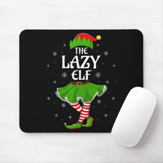Lazy Elf Christmas Family Girls Elf Squad Xm Mousepad (Mit Mouse)