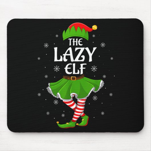 Lazy Elf Christmas Family Girls Elf Squad Xm Mousepad (Vorne)