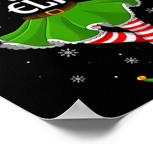 Lazy Elf Christmas Family Girls Elf Squad Xm Poster (Ecke)