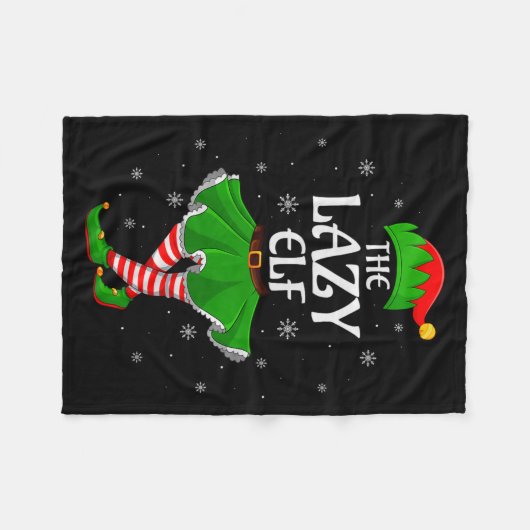 Lazy Elf Christmas Family Girls Women Elf Squad Xm Fleecedecke (Vorderseite (Horizontal))