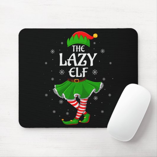 Lazy Elf Christmas Family Girls Women Elf Squad Xm Mousepad (Mit Mouse)
