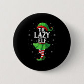 Lazy Elf Christmas Girls Women Elf Squad Xmas Fami Button (Vorderseite)