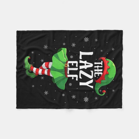 Lazy Elf Christmas Girls Women Elf Squad Xmas Fami Fleecedecke (Vorderseite (Horizontal))
