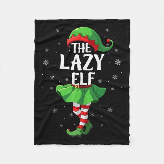 Lazy Elf Christmas Girls Women Elf Squad Xmas Fami Fleecedecke (Vorderseite)