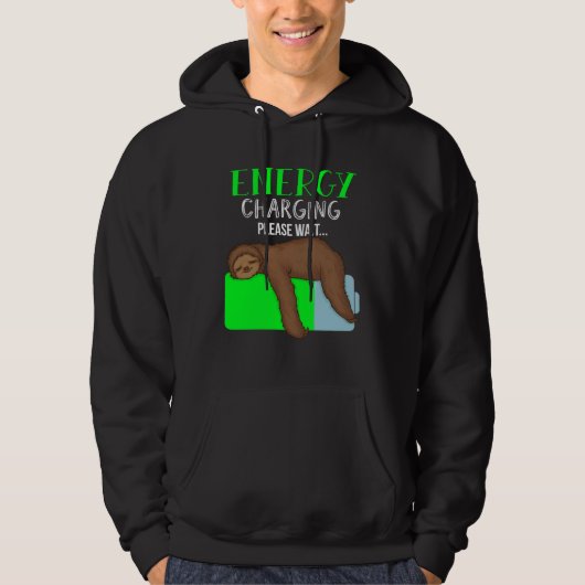 Lazy Energy Recharging Sloth Monday Workaholic Hoodie (Vorderseite)
