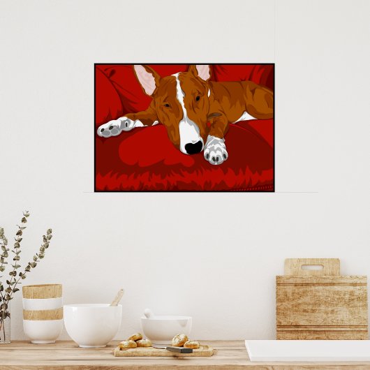 Lazy English Bull Terrier Poster (Küche)