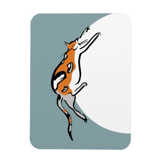 Lazy Fat Tricolor Funny Cat Magnet (Vertikal)