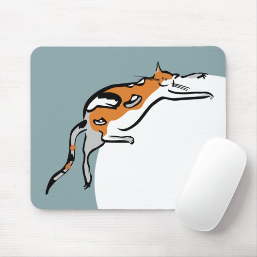 Lazy Fat Tricolor Funny Cat Mousepad (Mit Mouse)