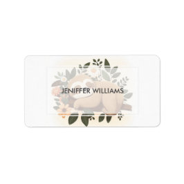 Lazy Faultier auf einem Ast-Cartoon Adressaufkleber