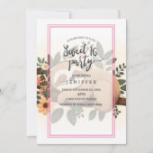 Lazy Faultier auf einem Ast-Cartoon Einladung (Vorderseite)