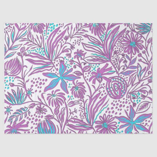 Lazy floral Muster auf White Metal Lunch Box Seidenpapier (Vorderseite)