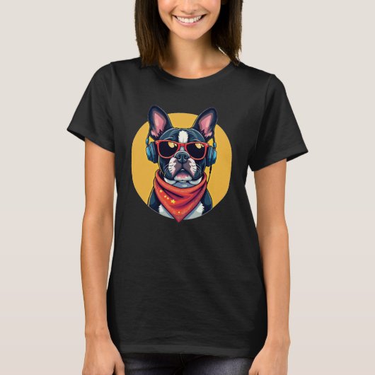 Lazy Frenchie Nope Niedlich Bulldog T-Shirt (Vorderseite)