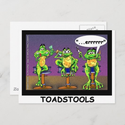 Lazy Frogs alias Toadstools Funny Gifts & T-Shirts Postkarte (Vorne/Hinten)