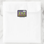 Lazy Frogs alias Toadstools Funny Gifts & T-Shirts Runder Aufkleber (Tasche)