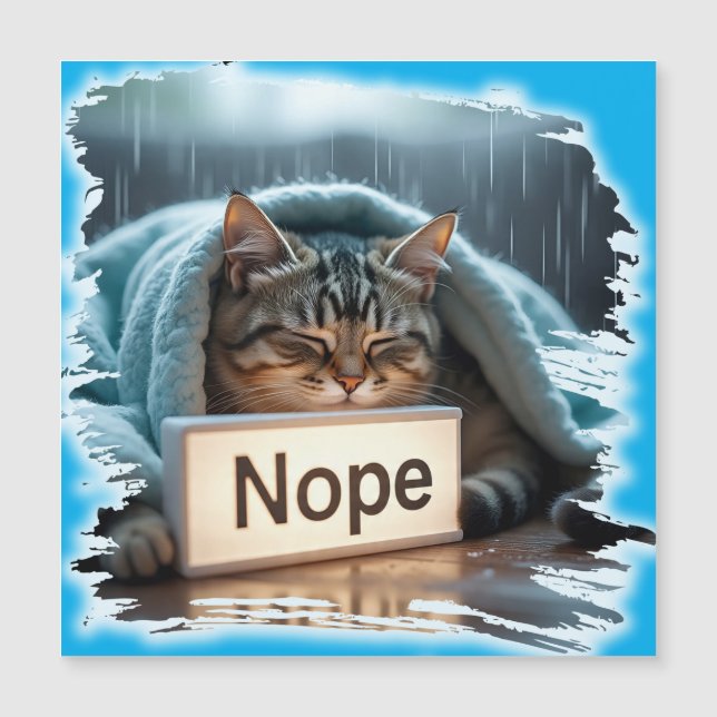 Lazy funny cat design magnetkarte (Vorderseite)