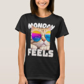 Lazy Funny Cat Monday Feels T-Shirt (Vorderseite)