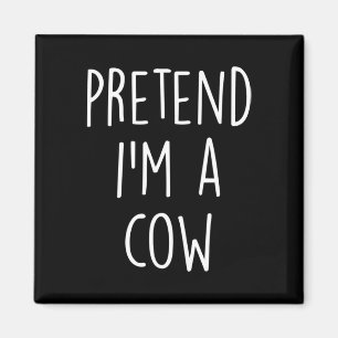 Lazy Funny Halloween Costume Shirt - Kuhkostüm Magnet