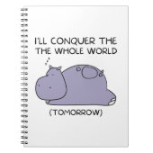 Lazy Funny Hippo werde ich die ganze Welt erobern Notizblock (Vorderseite)