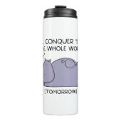 Lazy Funny Hippo werde ich die ganze Welt erobern Thermosbecher (Vorderseite)