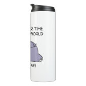 Lazy Funny Hippo werde ich die ganze Welt erobern Thermosbecher (Nach rechts gedreht)