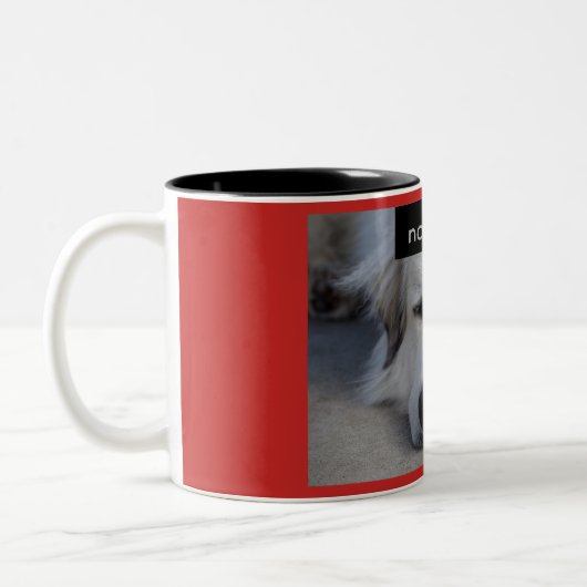 Lazy Great Pyrenäen Hund nicht heute Red Black Tas Zweifarbige Tasse (Links)