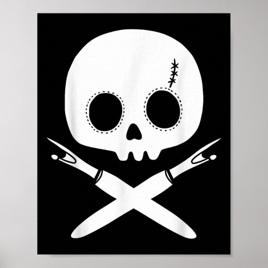 Lazy Halloween Costume Sewing Rate Skull Seam Ripp Poster (Vorne)