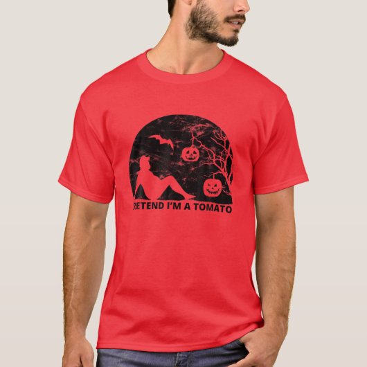 Lazy Halloween-Kostüm, als wäre ich Tomate T-Shirt (Vorderseite)