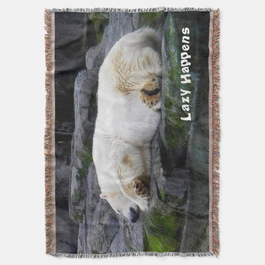 Lazy Happens Polar Bear Decke (Vorderseite Vertikal)