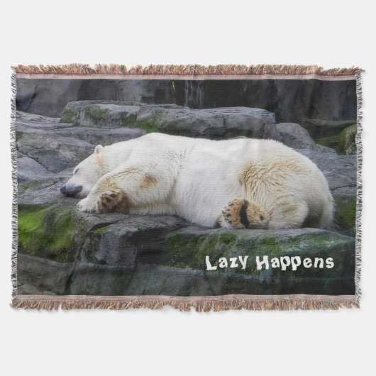 Lazy Happens Polar Bear Decke (Vorderseite)