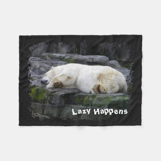 Lazy Happens Polar Bear Fleecedecke (Vorderseite (Horizontal))