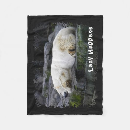 Lazy Happens Polar Bear Fleecedecke (Vorderseite)
