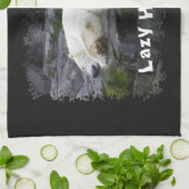 Lazy Happens Polar Bear Geschirrtuch (Gefaltet)