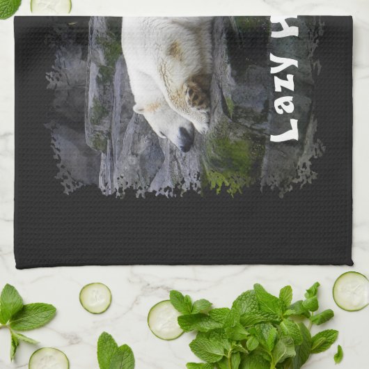 Lazy Happens Polar Bear Geschirrtuch (Gefaltet)