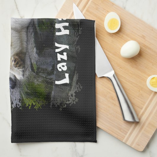 Lazy Happens Polar Bear Geschirrtuch (Viertel Falte)