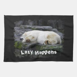Lazy Happens Polar Bear Geschirrtuch