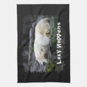 Lazy Happens Polar Bear Geschirrtuch (Vertikal)