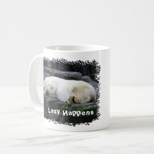 Lazy Happens Polar Bear Kaffeetasse (Vorderseite Links)