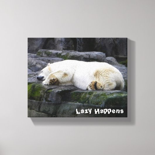 Lazy Happens Polar Bear Leinwanddruck (Vorderseite)