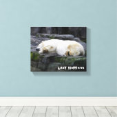 Lazy Happens Polar Bear Leinwanddruck (Insitu (Holzboden))