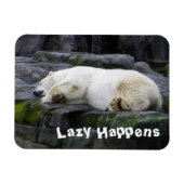 Lazy Happens Polar Bear Magnet (Horizontal)