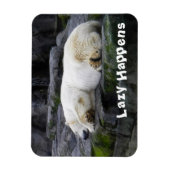 Lazy Happens Polar Bear Magnet (Vertikal)