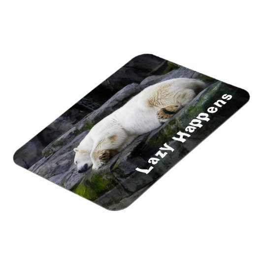 Lazy Happens Polar Bear Magnet (Linke Seite)