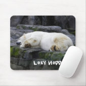 Lazy Happens Polar Bear Mousepad (Mit Mouse)