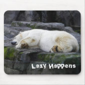Lazy Happens Polar Bear Mousepad (Vorne)