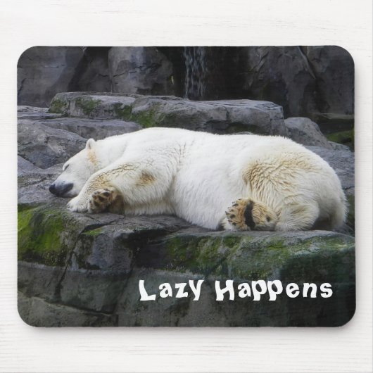 Lazy Happens Polar Bear Mousepad (Vorne)