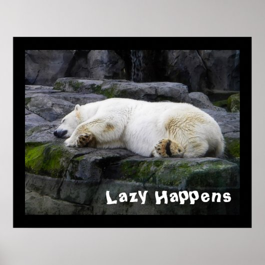 Lazy Happens Polar Bear Poster (Vorne)
