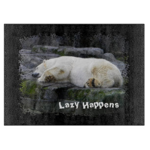 Lazy Happens Polar Bear Schneidebrett
