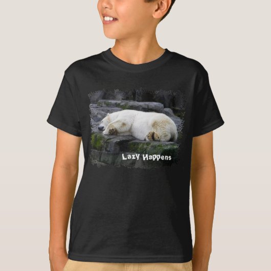 Lazy Happens Polar Bear T-Shirt (Vorderseite)