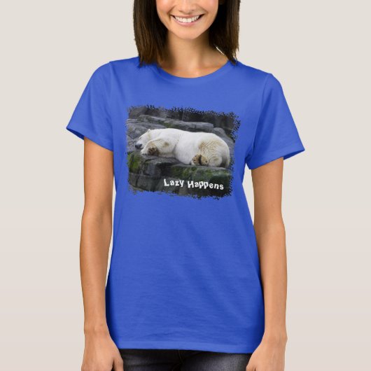 Lazy Happens Polar Bear T-Shirt (Vorderseite)